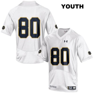 Notre Dame Fighting Irish Youth Micah Jones #80 White Under Armour No Name Authentic Stitched College NCAA Football Jersey ERB4199JW